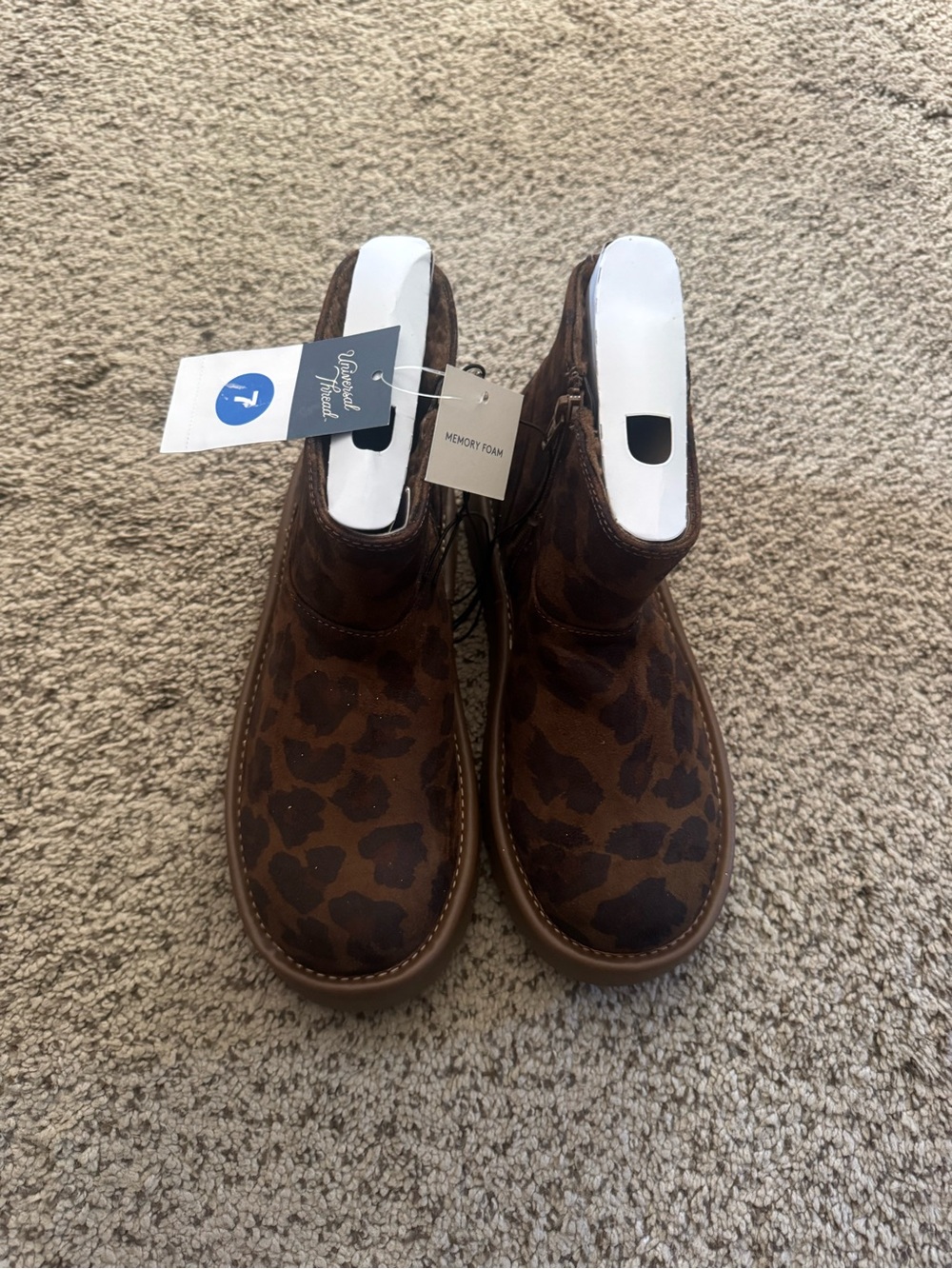 Universal Thread Brown Leopard-Print Ankle Booties